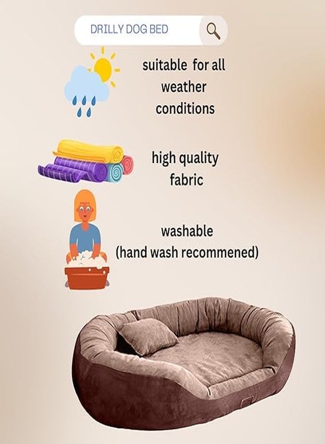 DRILLY Deluxe Fur 4XL Dog Bed for Extra Large Dogs Washable-Orthopedic Big Dog Beds | Big Breed | | Giant Human Dog Bed ''' (4XL) - Image 5